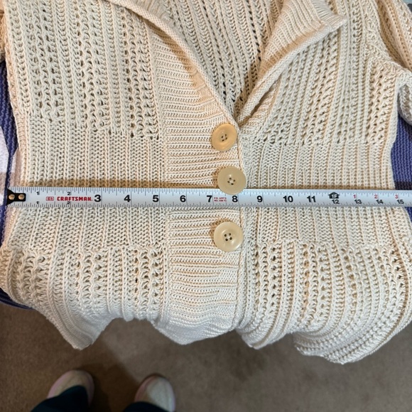 Eddie Bauer 100% Cotton Cozy 3 Button Cardigan L (Fits Like M) Ecru Neutral - Picture 9 of 10